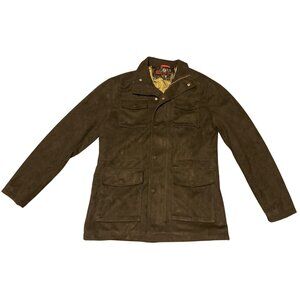 Robert Graham Mens Black Suede 4 Pocket Coat Jacket With Quilted Lining Size M